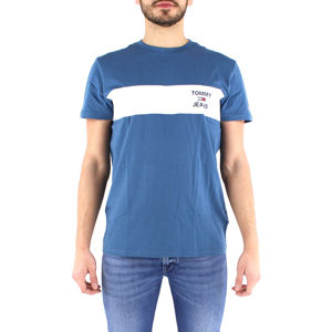 Tommy Jeans pánské modré tričko Chest - XL (CZY)